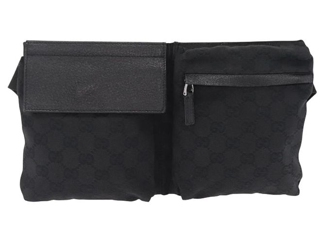 GUCCI GG Canvas Waist Bag Black Silver 28566 - vista 13