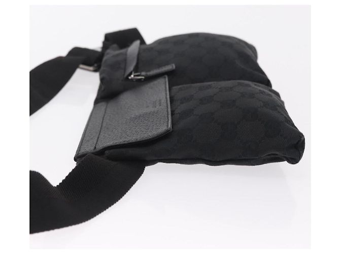 GUCCI GG Canvas Waist Bag Black Silver 28566 - vista 4