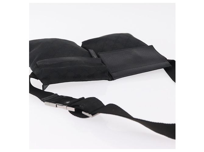GUCCI GG Canvas Waist Bag Black Silver 28566 - vista 6