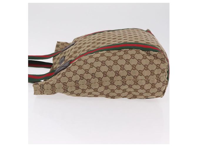 GUCCI GG Canvas Web Sherry Line Tote Bag Beige 189669 - vista 4