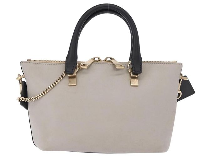 Chloé Chloe Bailey Hand Bag Leather 2way Gray Gold - vista 13
