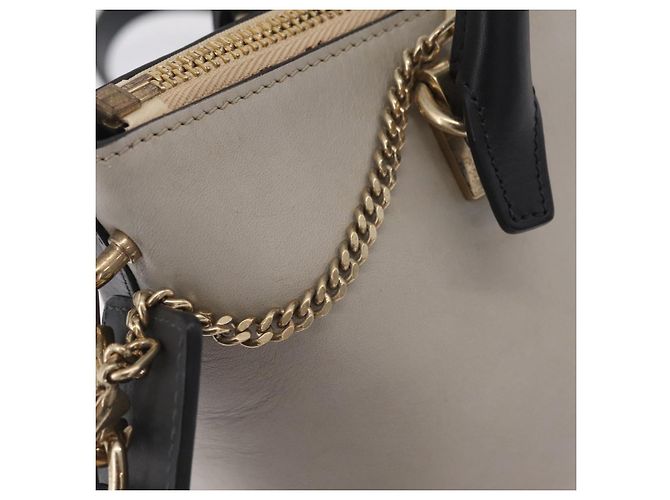 Chloé Chloe Bailey Hand Bag Leather 2way Gray Gold - vista 19