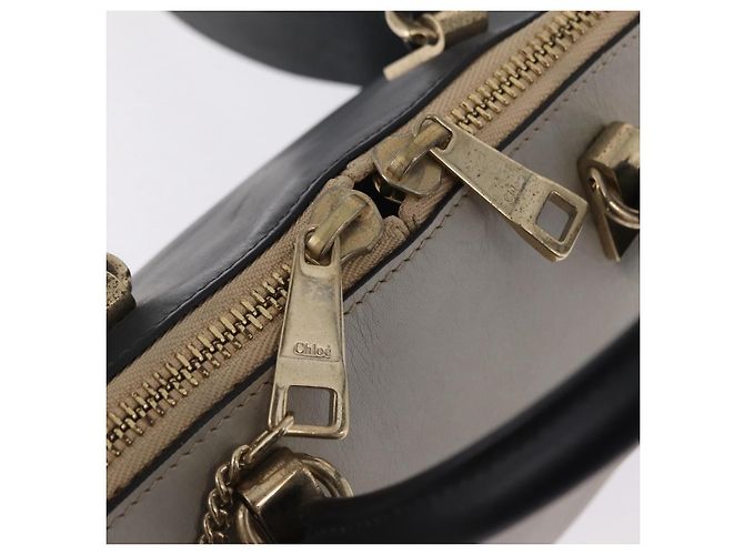 Chloé Chloe Bailey Hand Bag Leather 2way Gray Gold - vista 21