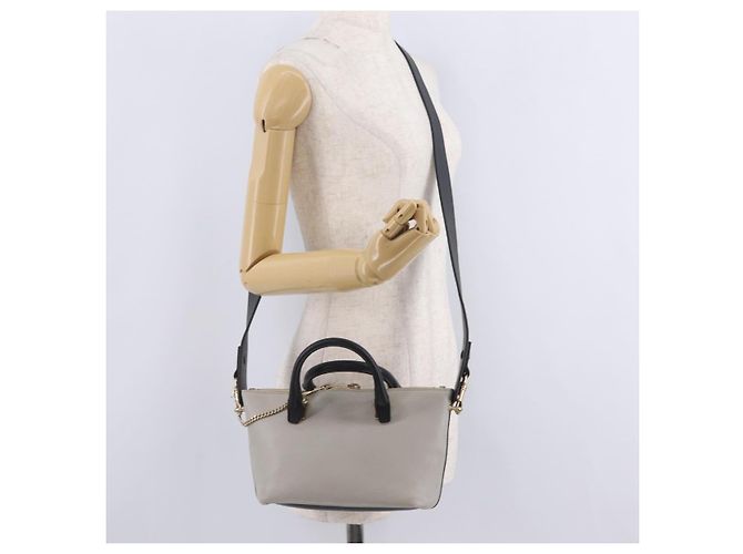 Chloé Chloe Bailey Hand Bag Leather 2way Gray Gold - vista 27