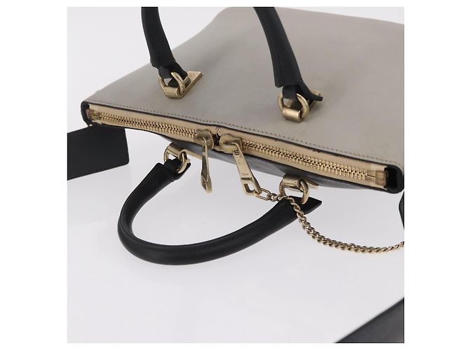 Chloé Chloe Bailey Hand Bag Leather 2way Gray Gold - vista 6