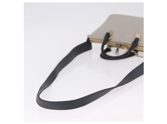 Chloé Chloe Bailey Hand Bag Leather 2way Gray Gold - vista 8