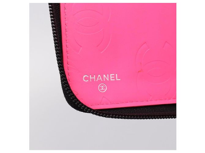 CHANEL Matelasse Cambon Line Long Wallet Leather Black Silver CC - vista 17