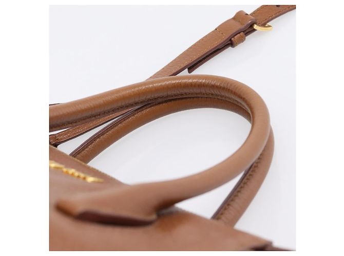 Miu Miu Hand Bag Leather 2way Brown Gold - vista 14