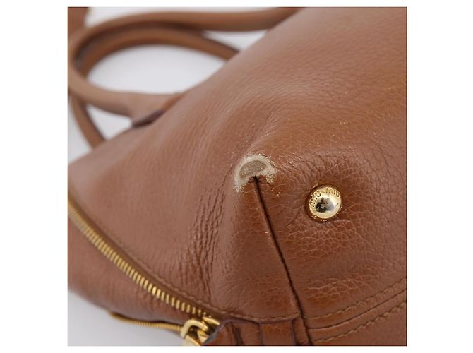 Miu Miu Hand Bag Leather 2way Brown Gold - vista 18