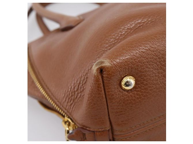 Miu Miu Hand Bag Leather 2way Brown Gold - vista 19