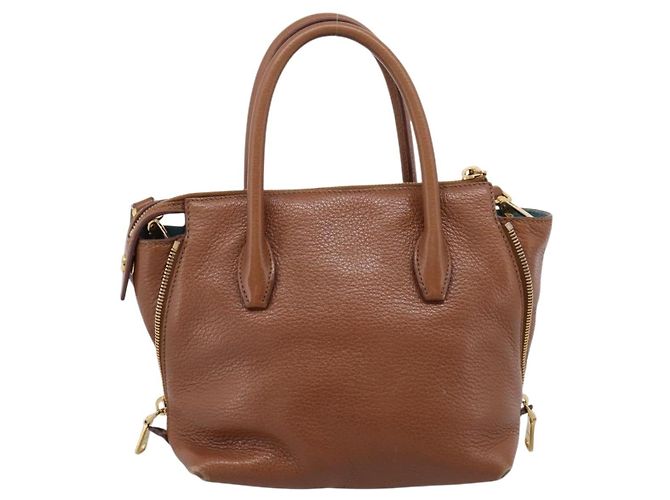 Miu Miu Hand Bag Leather 2way Brown Gold - vista 2