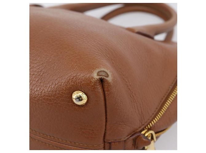 Miu Miu Hand Bag Leather 2way Brown Gold - vista 9