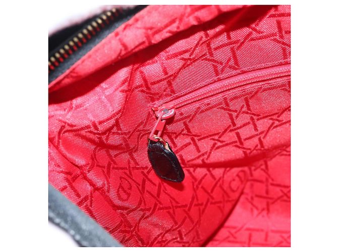 Christian Dior Lady Dior Canage Hand Bag Leather Black Gold Tone - vista 20