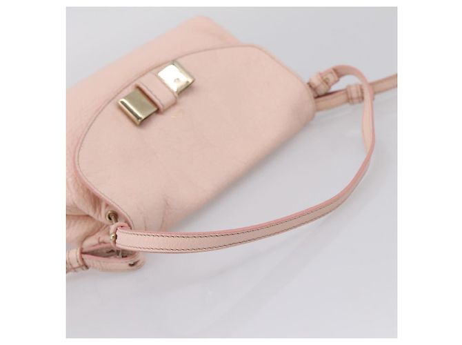 Chloé Chloe Lily Shoulder Bag Leather 2way Pink Gold - vista 7