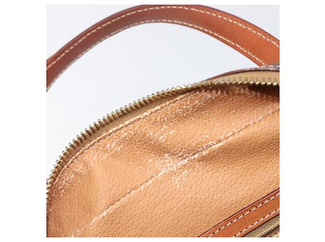 Céline CELINE Macadam Canvas Hand Bag PVC Leather Brown Gold - vista 11