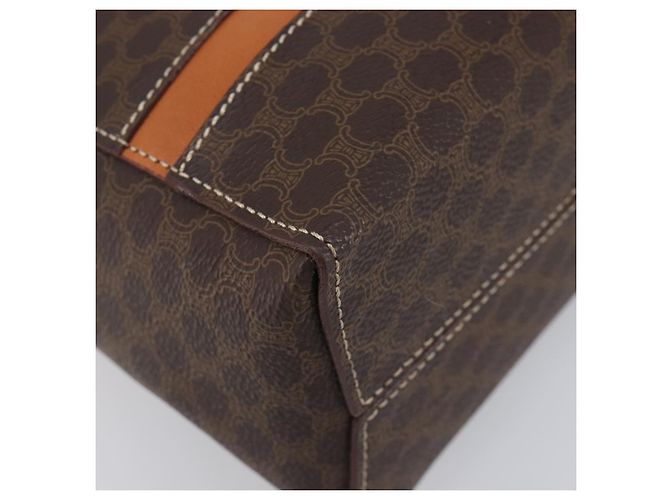 Céline CELINE Macadam Canvas Hand Bag PVC Leather Brown Gold - vista 14