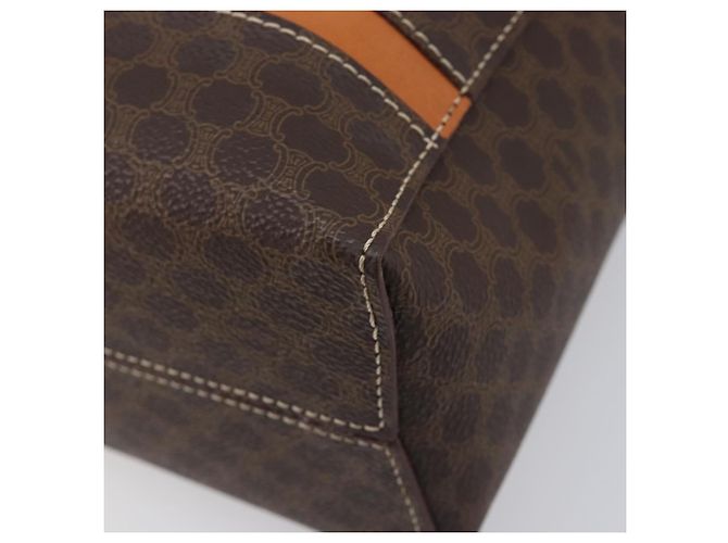 Céline CELINE Macadam Canvas Hand Bag PVC Leather Brown Gold - vista 15
