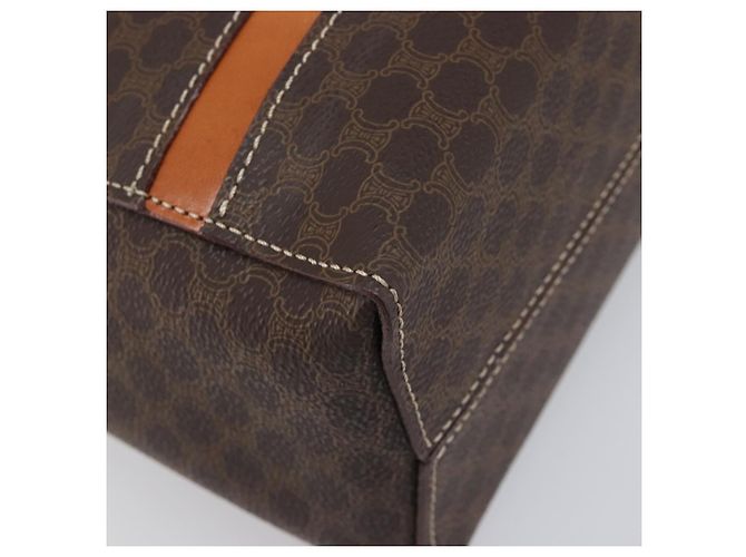 Céline CELINE Macadam Canvas Hand Bag PVC Leather Brown Gold - vista 16