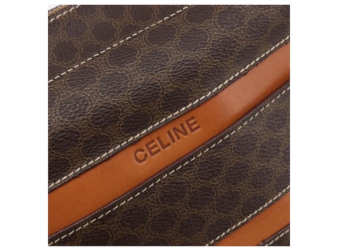 Céline CELINE Macadam Canvas Hand Bag PVC Leather Brown Gold - vista 17