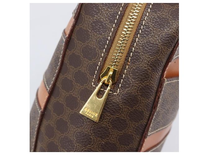 Céline CELINE Macadam Canvas Hand Bag PVC Leather Brown Gold - vista 18