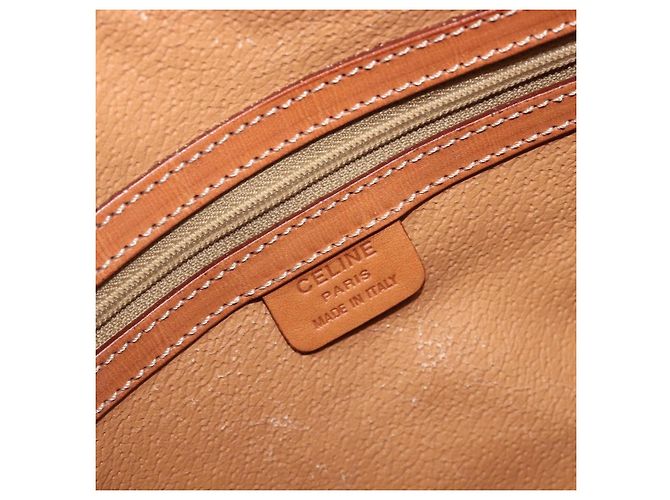 Céline CELINE Macadam Canvas Hand Bag PVC Leather Brown Gold - vista 19
