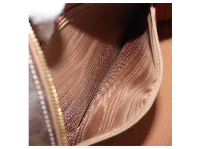 Céline CELINE Macadam Canvas Hand Bag PVC Leather Brown Gold - vista 23