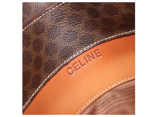 Céline CELINE Macadam Canvas Hand Bag PVC Leather Brown Gold - vista 25