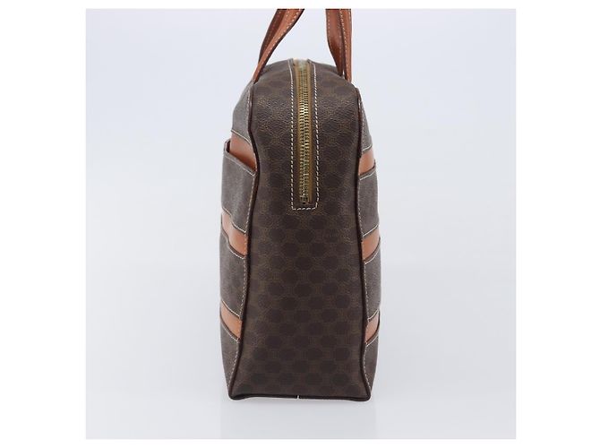 Céline CELINE Macadam Canvas Hand Bag PVC Leather Brown Gold - vista 3