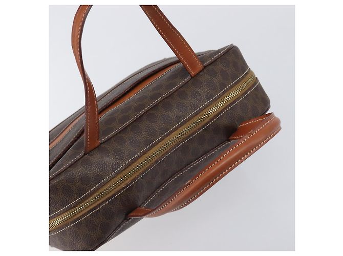 Céline CELINE Macadam Canvas Hand Bag PVC Leather Brown Gold - vista 6