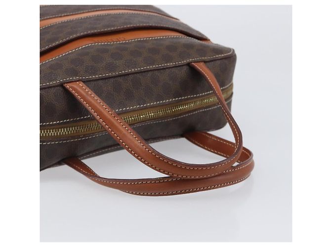 Céline CELINE Macadam Canvas Hand Bag PVC Leather Brown Gold - vista 7