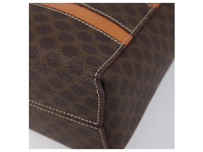 Céline CELINE Macadam Canvas Hand Bag PVC Leather Brown Gold - vista 9