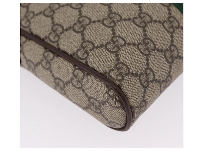 GUCCI GG Supreme Web Sherry Line Bag PVC Beige Gold 547926 - vista 17