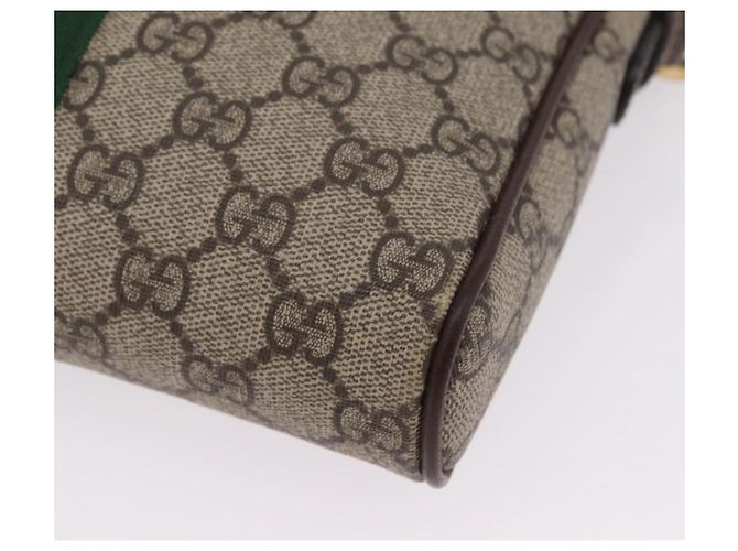 GUCCI GG Supreme Web Sherry Line Bag PVC Beige Gold 547926 - vista 18