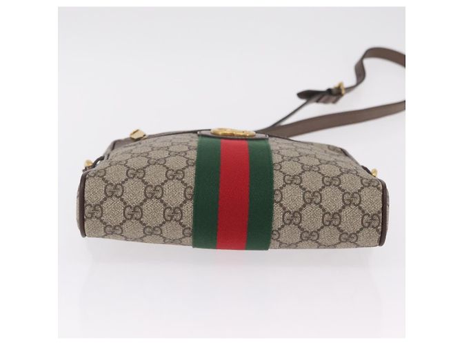 GUCCI GG Supreme Web Sherry Line Bag PVC Beige Gold 547926 - vista 5