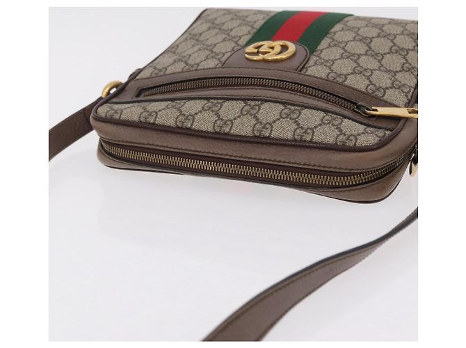 GUCCI GG Supreme Web Sherry Line Bag PVC Beige Gold 547926 - vista 6