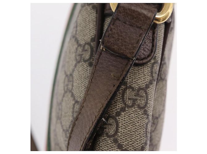 GUCCI GG Supreme Web Sherry Line Bag PVC Beige Gold 547926 - vista 9