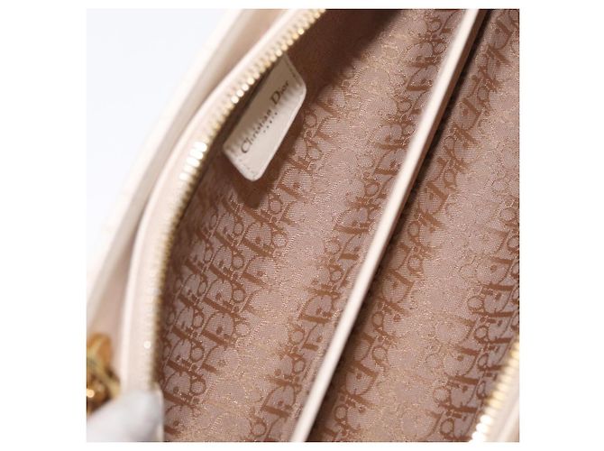 Christian Dior Canage Shoulder Bag Lamb Skin Beige Gold Tone - vista 11