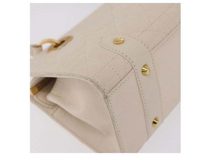 Christian Dior Canage Shoulder Bag Lamb Skin Beige Gold Tone - vista 18