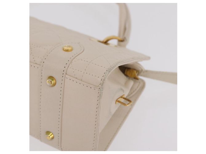 Christian Dior Canage Shoulder Bag Lamb Skin Beige Gold Tone - vista 19