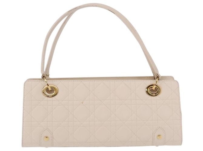 Christian Dior Canage Shoulder Bag Lamb Skin Beige Gold Tone - vista 2