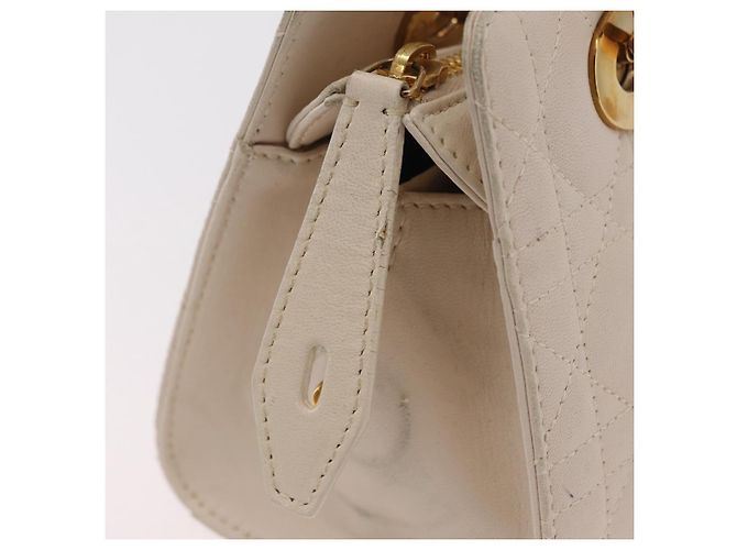 Christian Dior Canage Shoulder Bag Lamb Skin Beige Gold Tone - vista 20