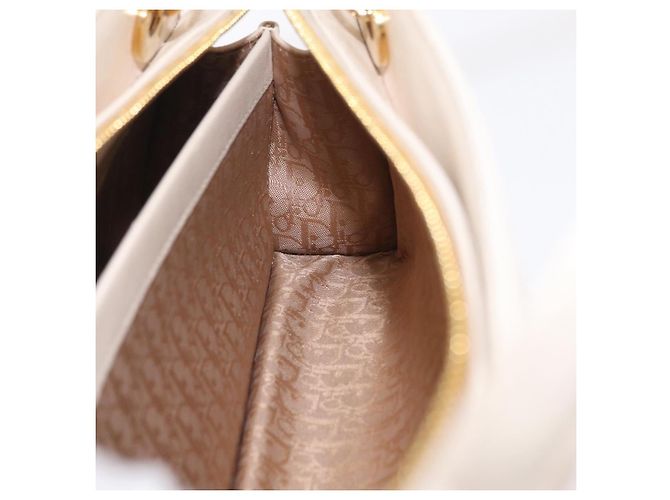 Christian Dior Canage Shoulder Bag Lamb Skin Beige Gold Tone - vista 27
