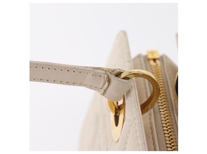 Christian Dior Canage Shoulder Bag Lamb Skin Beige Gold Tone - vista 30