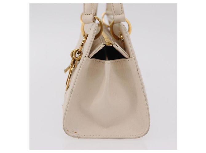 Christian Dior Canage Shoulder Bag Lamb Skin Beige Gold Tone - vista 4