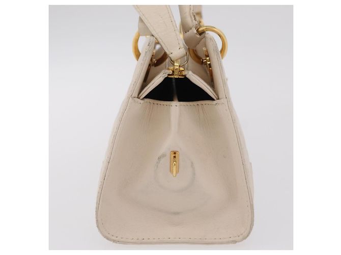 Christian Dior Canage Shoulder Bag Lamb Skin Beige Gold Tone - vista 6