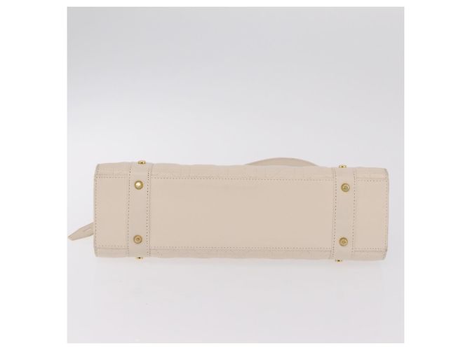 Christian Dior Canage Shoulder Bag Lamb Skin Beige Gold Tone - vista 7