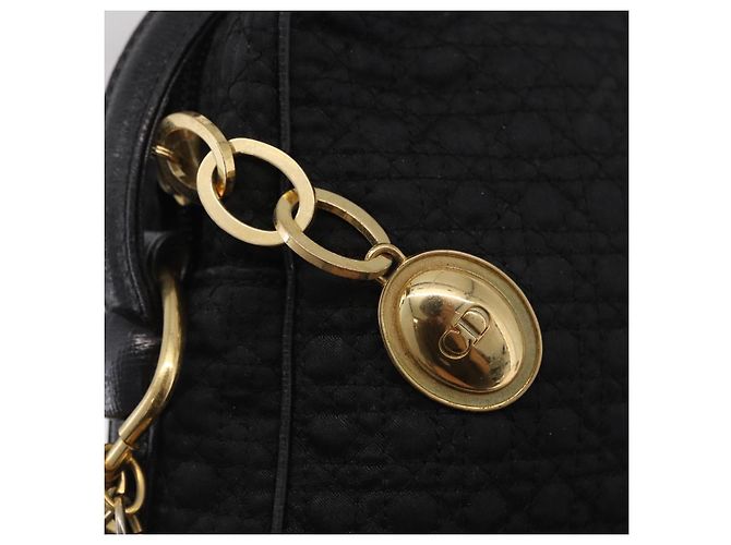 Christian Dior Canage Shoulder Bag Nylon Black Gold Tone - vista 11