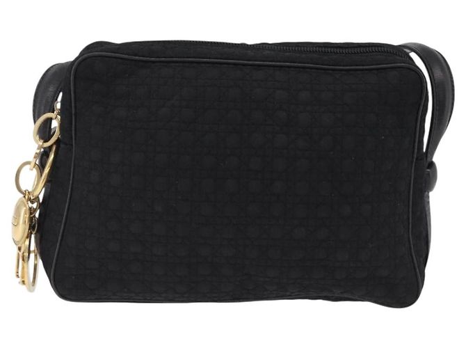 Christian Dior Canage Shoulder Bag Nylon Black Gold Tone - vista 13