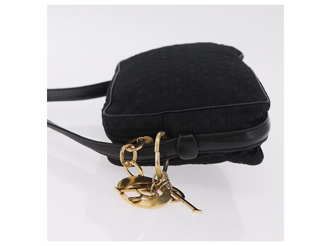 Christian Dior Canage Shoulder Bag Nylon Black Gold Tone - vista 4