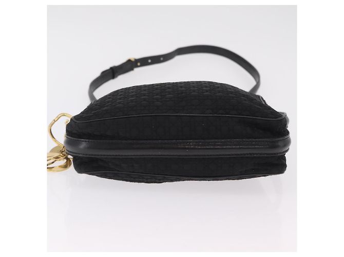 Christian Dior Canage Shoulder Bag Nylon Black Gold Tone - vista 5